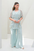 Fatima Khan | Serene Eid Luxe Pret | Luscious Aqua M Sky Blue Organza