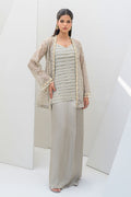 Fatima Khan | Serene Eid Luxe Pret | Majesty S Light Gray Organza