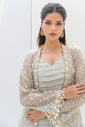 Fatima Khan | Serene Eid Luxe Pret | Majesty M Light Gray Organza