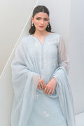Fatima Khan | Serene Eid Luxe Pret | Azure Frost M Gray Khaddi Net