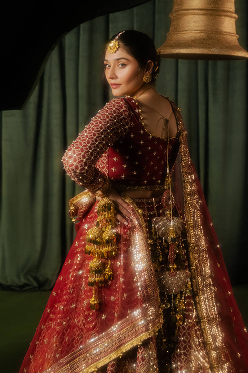 MNR | Zarlish Festive Formals | Bia XS Maroon Indian Silk