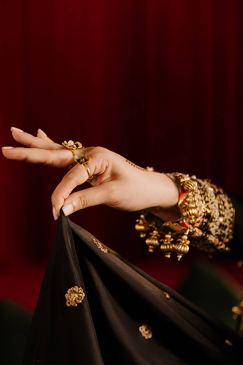 MNR | Zarlish Festive Formals | Afreen XL Black Silk