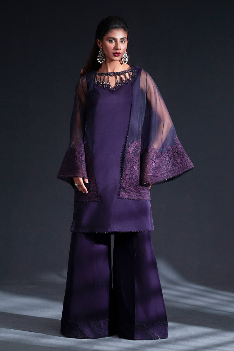 MNR | Chai Coffee Luxury Pret | Lavender Dreams XS Deep Purple Organza