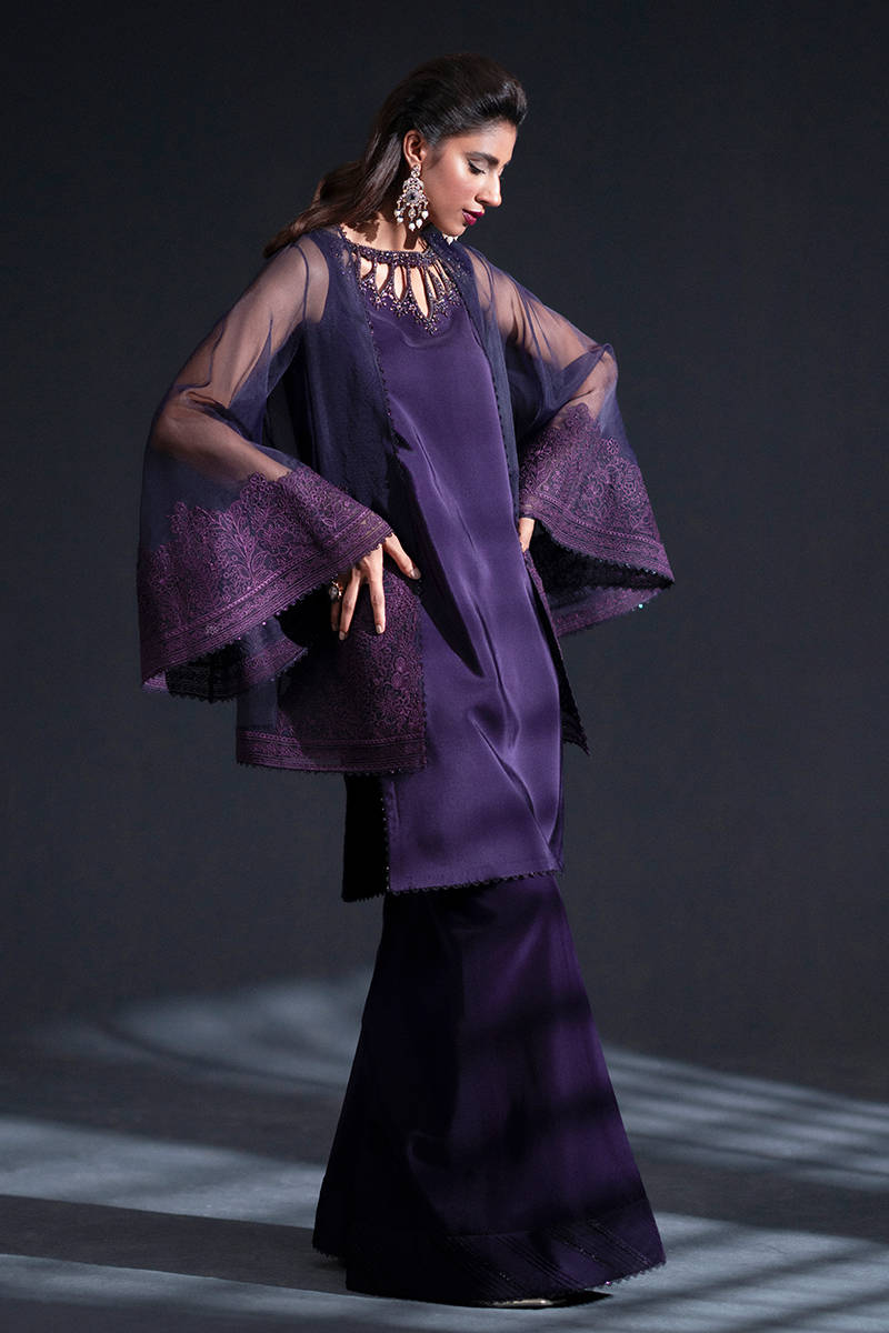 MNR | Chai Coffee Luxury Pret | Lavender Dreams L Deep Purple Organza