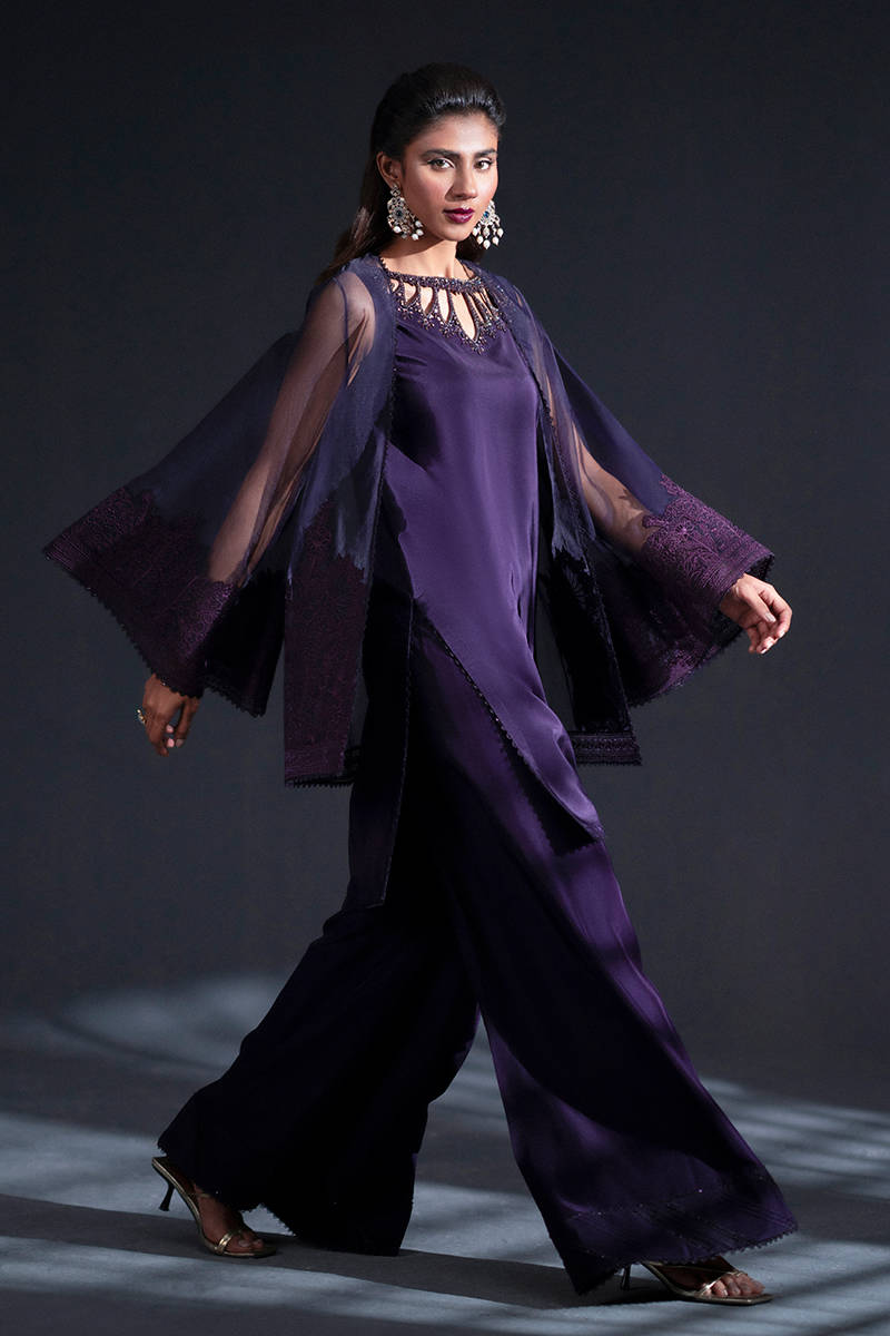 MNR | Chai Coffee Luxury Pret | Lavender Dreams XS Deep Purple Organza