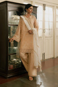 MNR | Ashiyana Festive Eid Collection 25 | Ayzal M Pale Peach Cotton Net