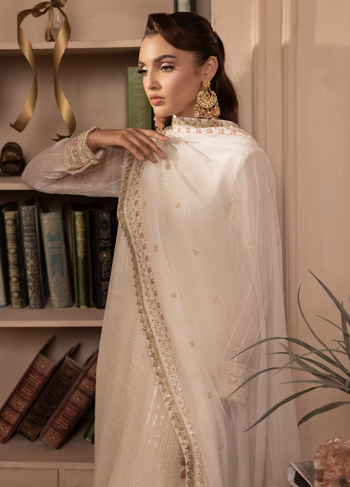 Sahane | Elyssa Festive Chiffon | CT-19005 Perle - ELYSSA XL Off White Chiffon