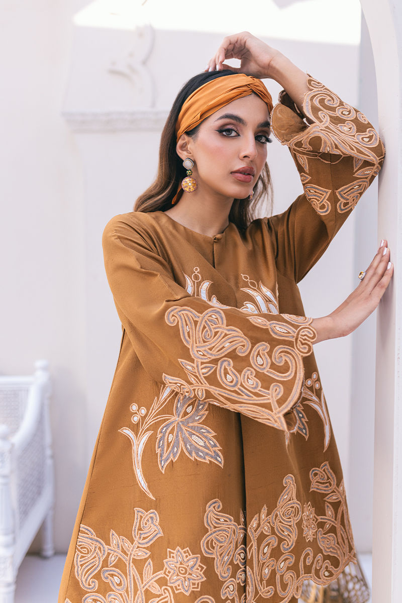 Ansab Jahangir | Luxe Pret Signature | MOCHA - Pakistani Designer Dress - by Ansab Jahangir | Type: Luxury - 100% Original at Saira Sultan