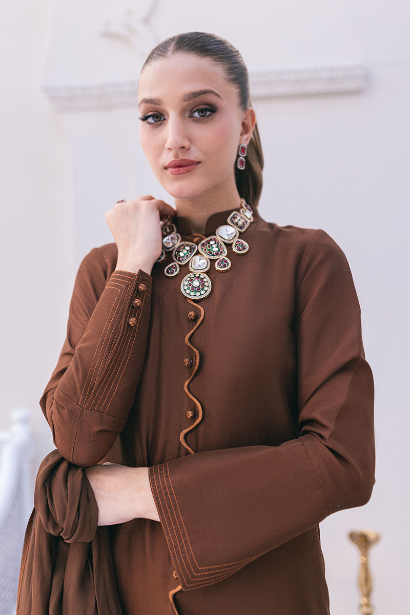 Ansab Jahangir | Luxe Pret Signature | SEPIA - Pakistani Designer Dress - by Ansab Jahangir | Type: Luxury - 100% Original at Saira Sultan