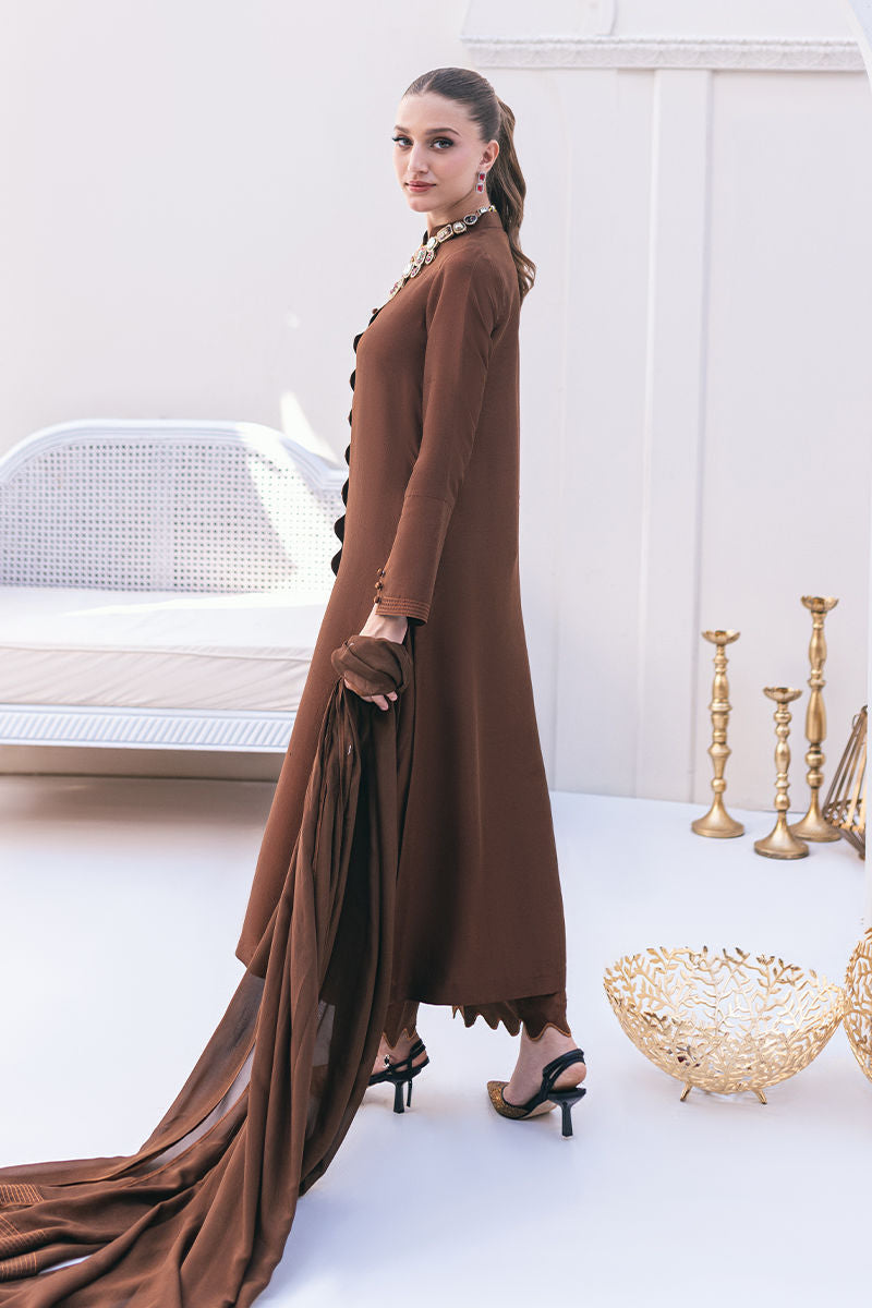 Ansab Jahangir | Luxe Pret Signature | SEPIA - Pakistani Designer Dress - by Ansab Jahangir | Type: Luxury - 100% Original at Saira Sultan