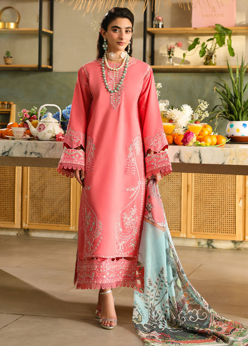 Sahane | In Laws in Lawn Eid Edit | CT-21006 Rosetta XS Ash Pink Lawn