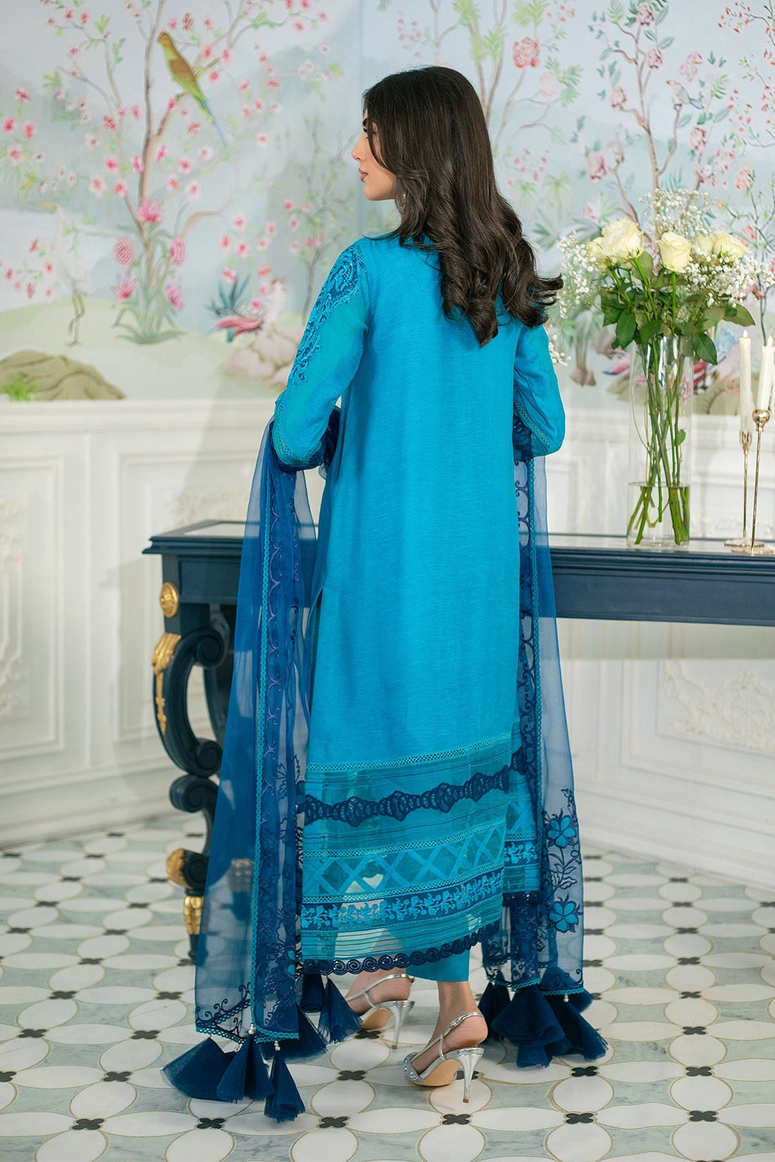 Annus Abrar | Sehr Eid Luxe | Enala XS Teal Silk Net