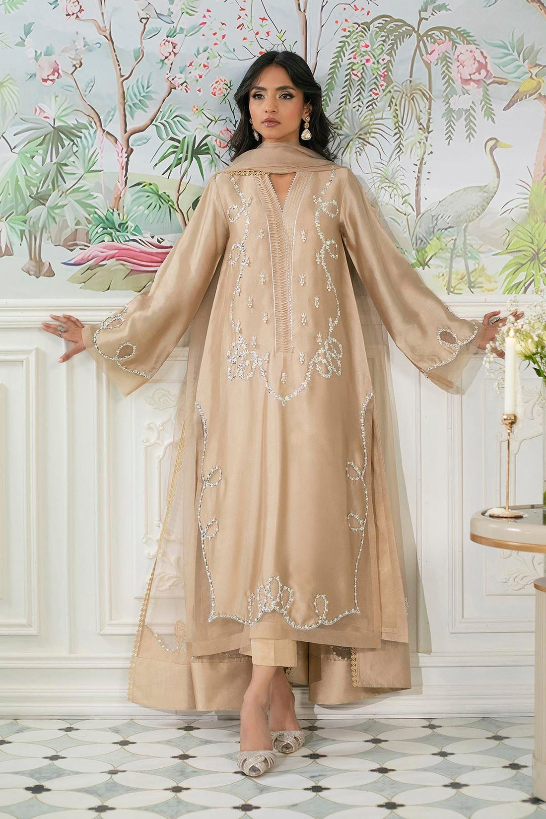 Annus Abrar | Sehr Eid Luxe | Alyra Sand XS Desert Sand Pure Silk