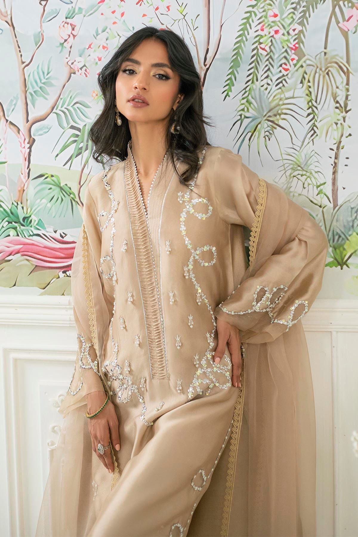 Annus Abrar | Sehr Eid Luxe | Alyra Sand M Desert Sand Pure Silk