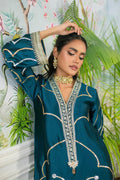 Annus Abrar | Sehr Eid Luxe | Izali Deep Teal M Deep Teal Pure Silk