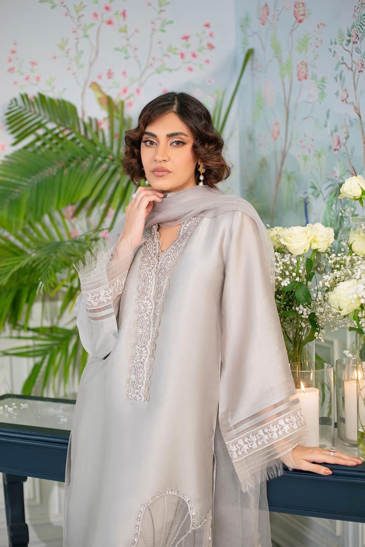 Annus Abrar | Sehr Eid Luxe | Lainey Grey M Pastel Gray Pure Sheesha Silk