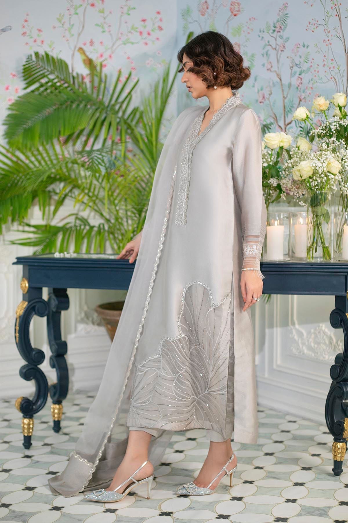 Annus Abrar | Sehr Eid Luxe | Lainey Grey L Pastel Gray Pure Sheesha Silk
