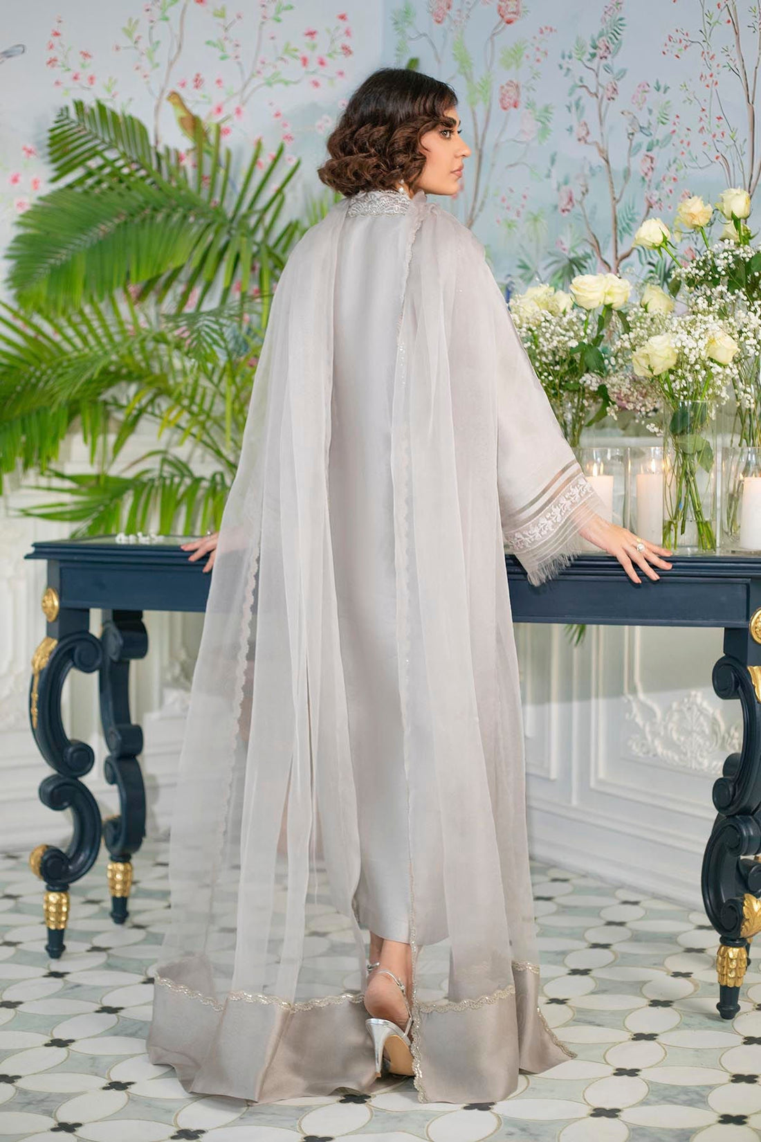 Annus Abrar | Sehr Eid Luxe | Lainey Grey XS Pastel Gray Pure Sheesha Silk