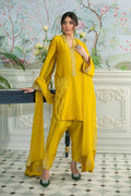 Annus Abrar | Sehr Eid Luxe | Melanie Daffodil XS Saffron Pure Silk