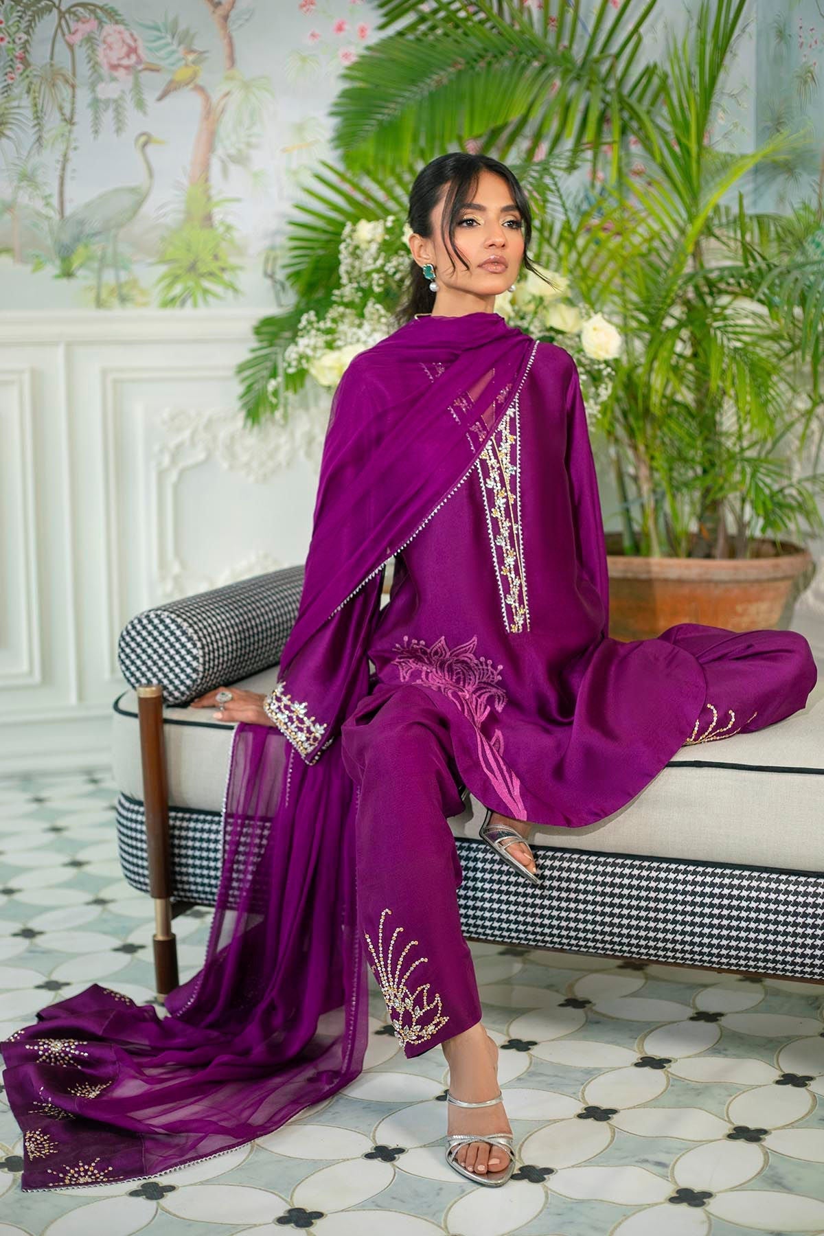 Annus Abrar | Sehr Eid Luxe | Melanie Plum XL Plum Pure Silk
