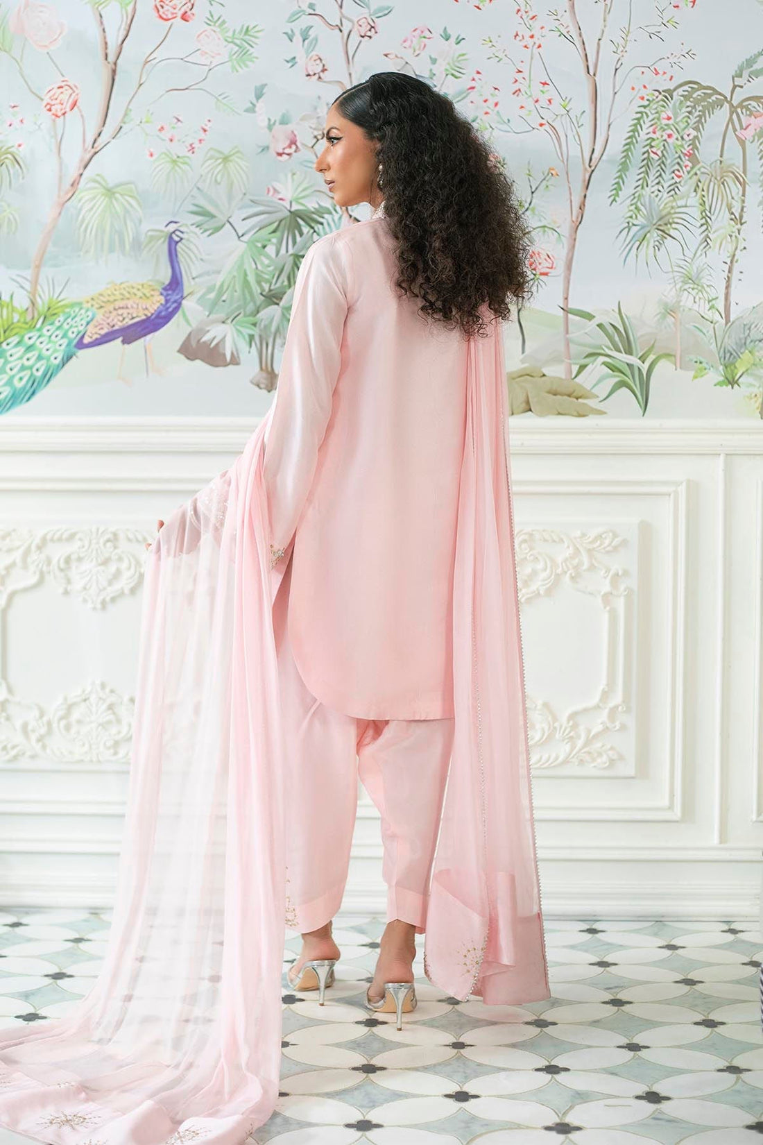 Annus Abrar | Sehr Eid Luxe | Melanie Rose Pink XS Pink Pure Silk