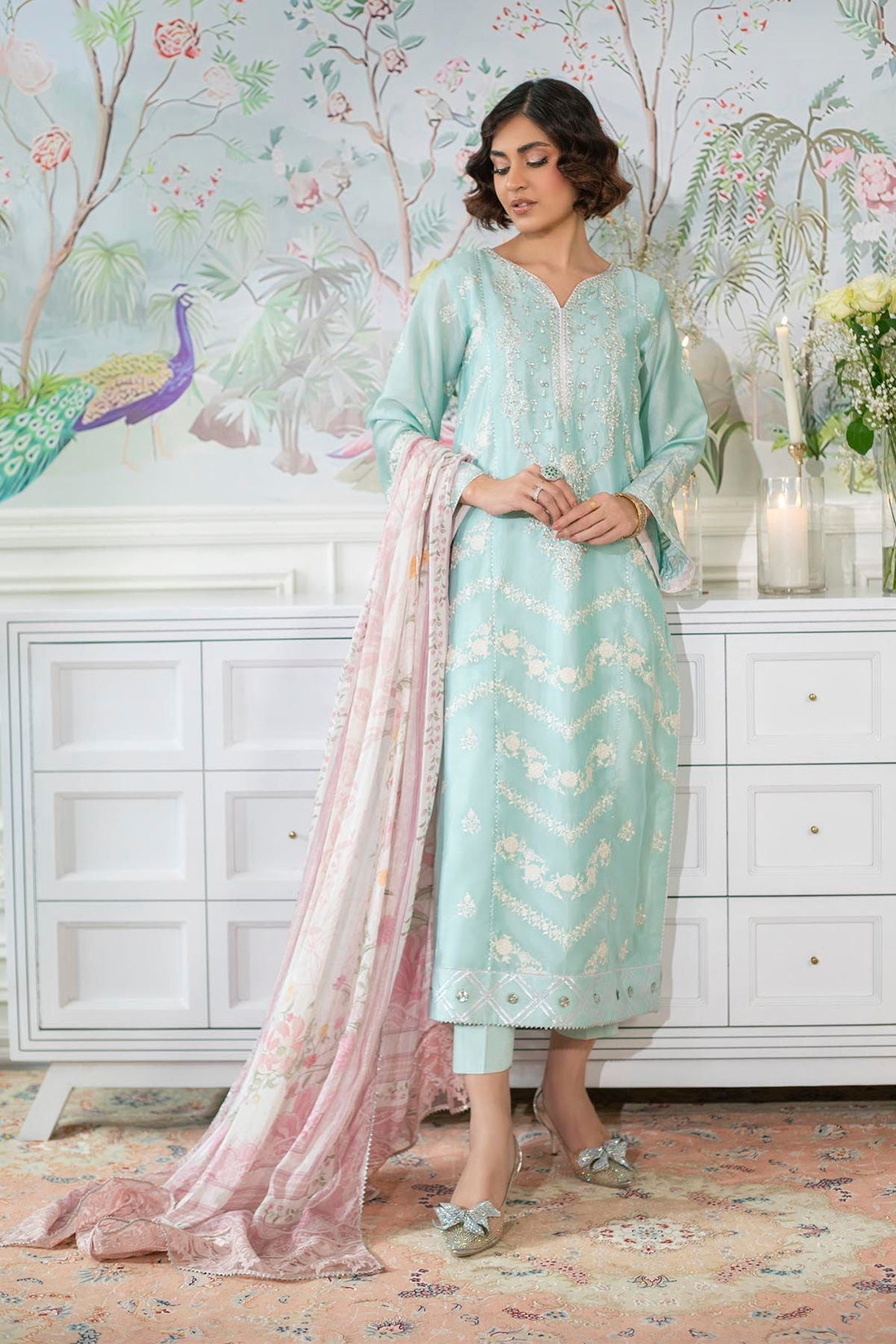 Annus Abrar | Sehr Eid Luxe | Elesia XS Ice Blue Pure Silk