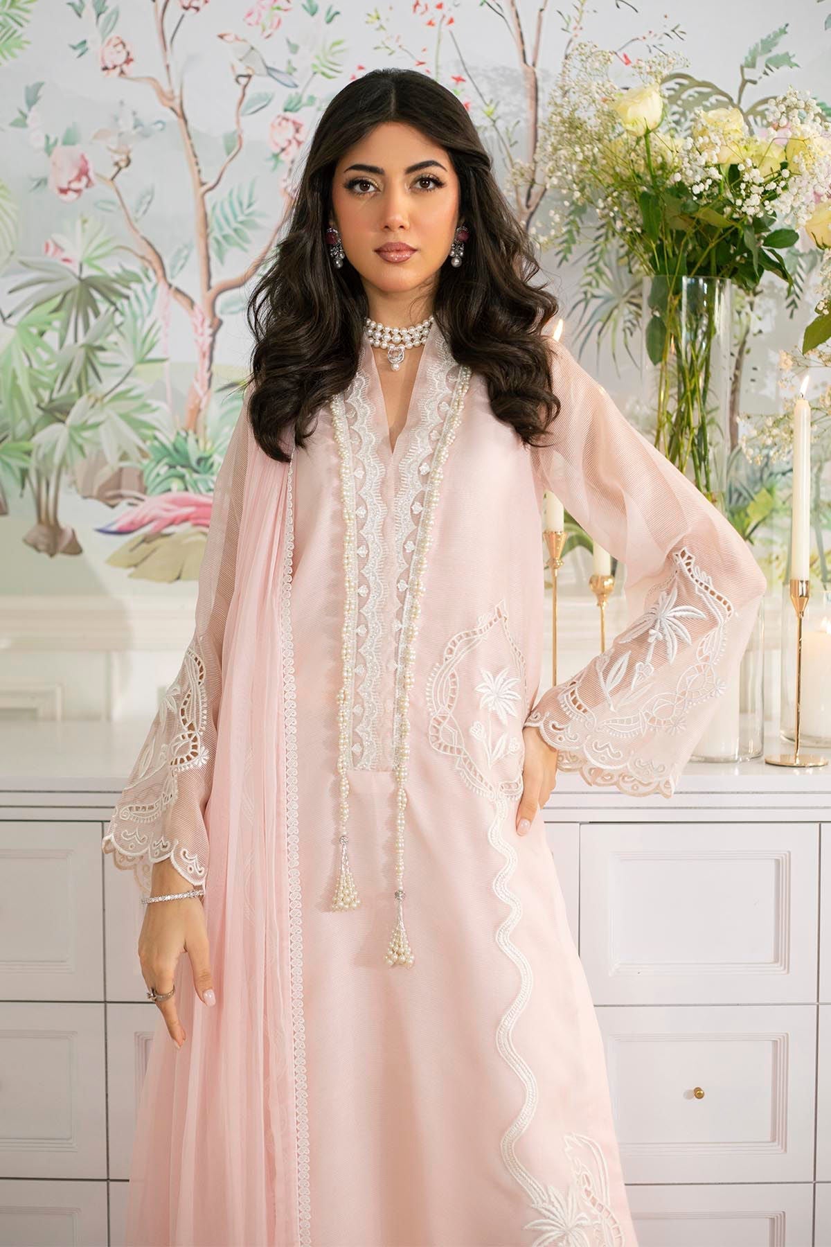 Annus Abrar | Sehr Eid Luxe | Zaar M Light Pink Organza