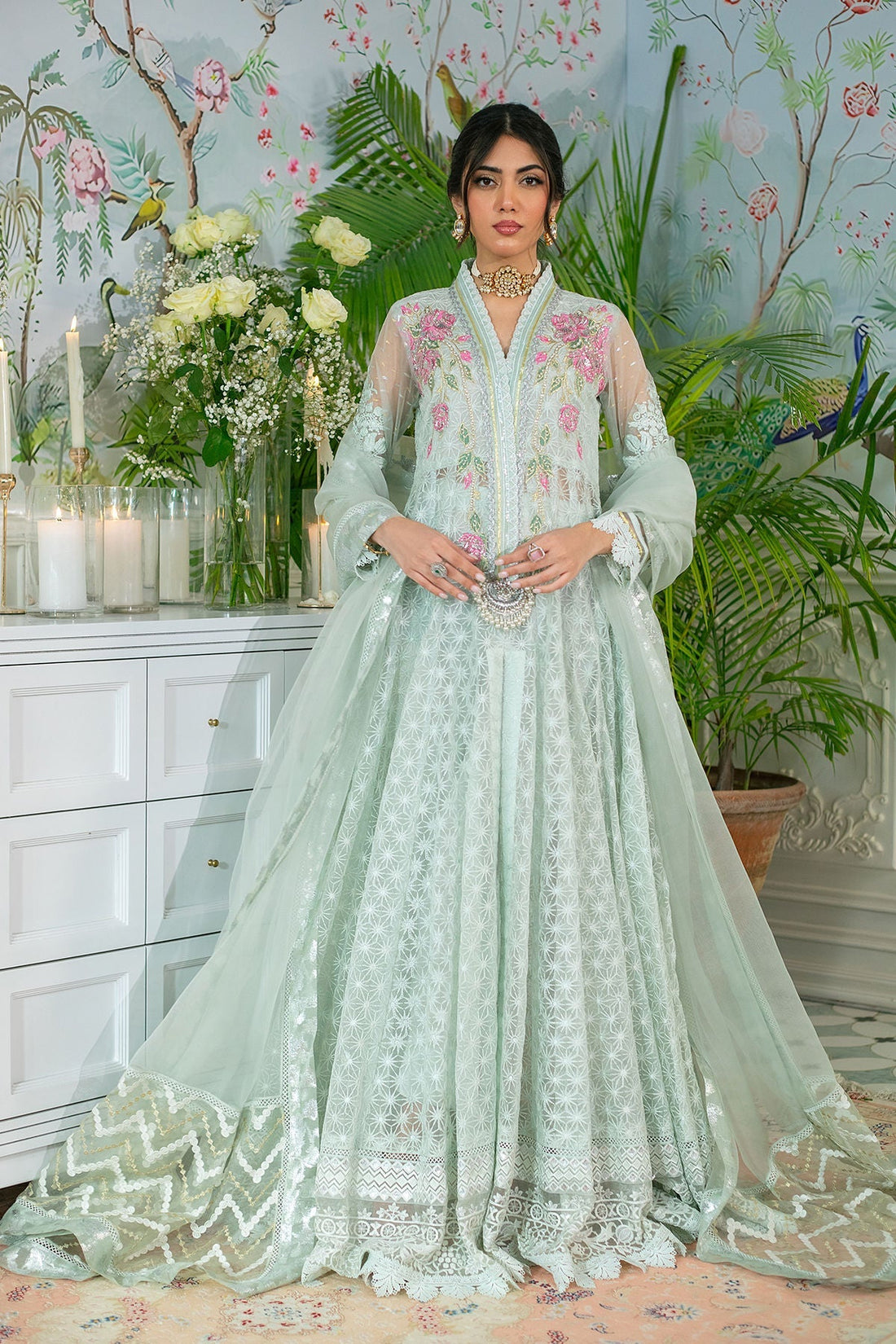 Annus Abrar | Sehr Eid Luxe | Leia XS Ice Blue Embosse Organza