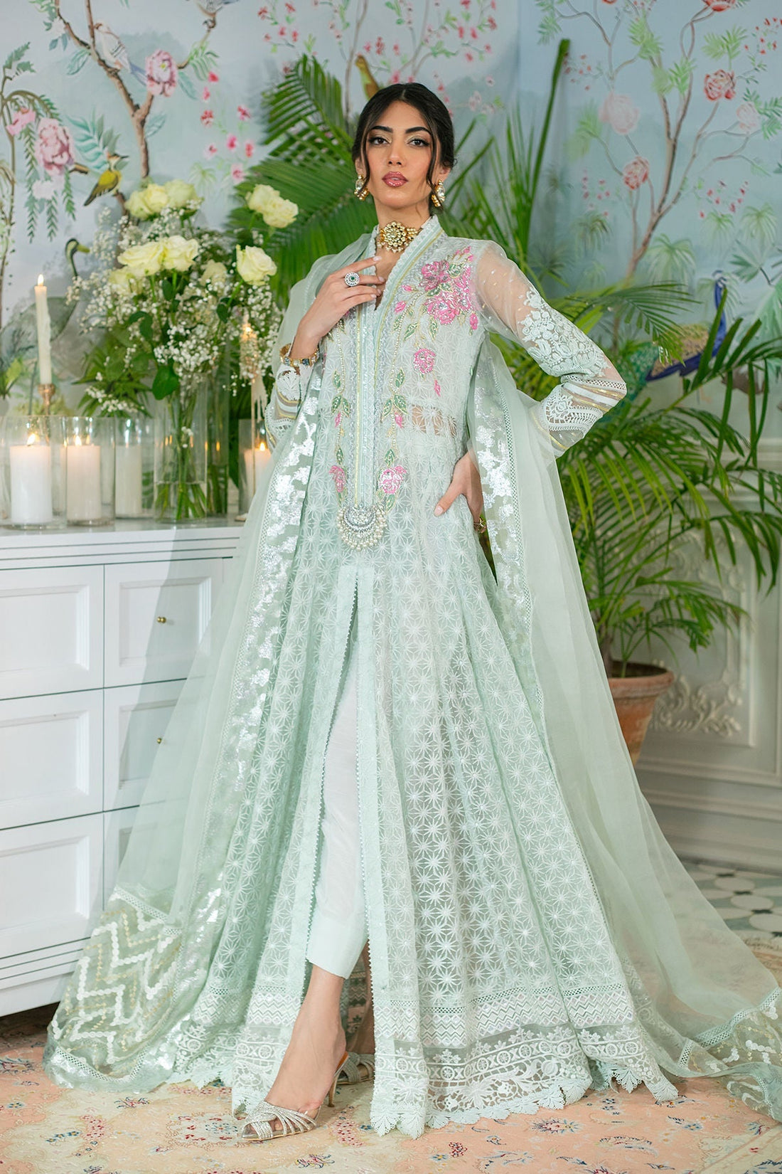 Annus Abrar | Sehr Eid Luxe | Leia XS Ice Blue Embosse Organza