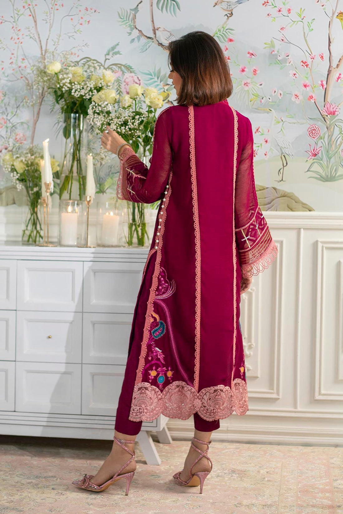 Annus Abrar | Sehr Eid Luxe | Sienna XS Maroon Silk Net