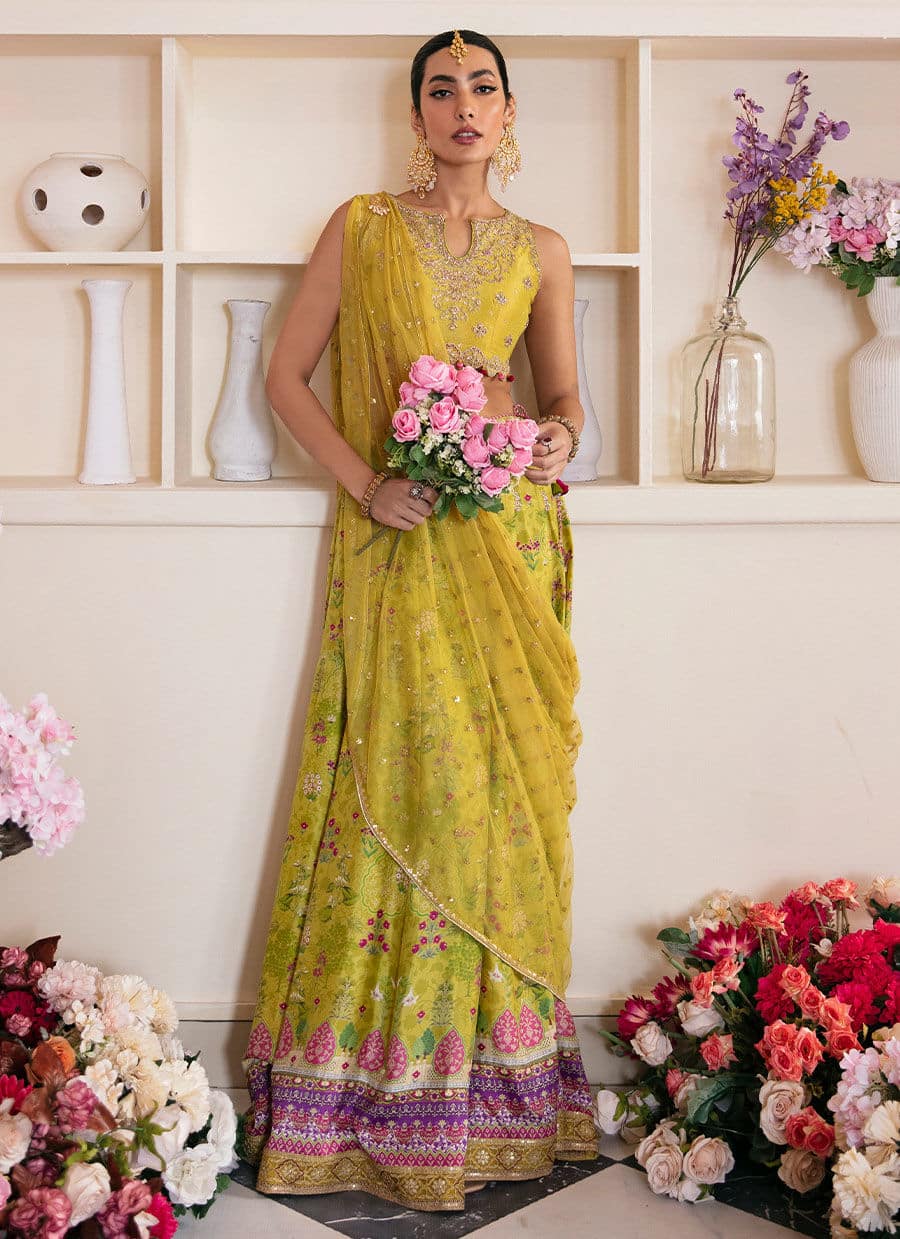 Farah Talib Aziz | Mayna Festive Luxe | ELIKA LIME - Pakistani Designer Dress - by Farah Talib Aziz | Type: Bridal - 100% Original at Saira Sultan