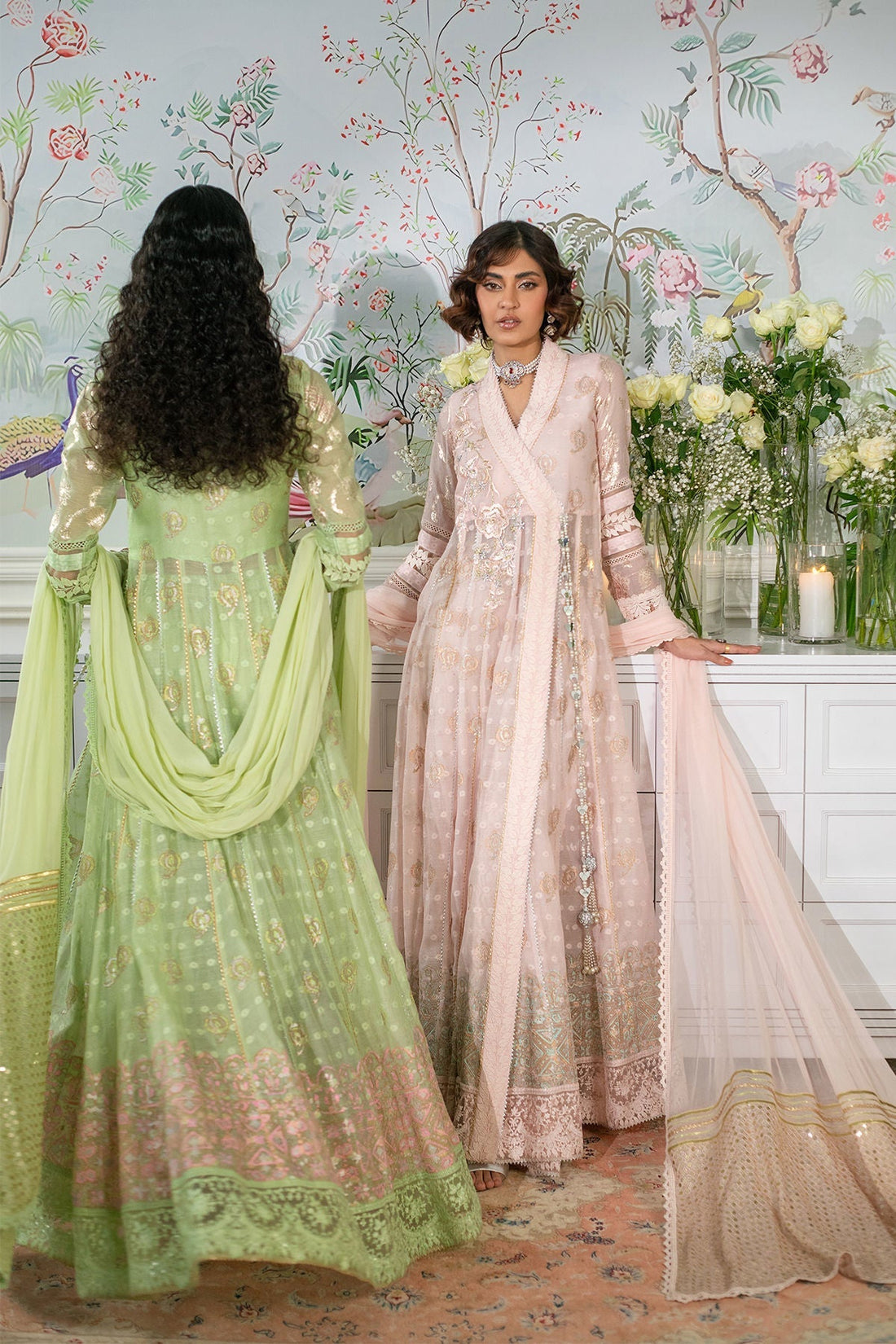 Annus Abrar | Sehr Eid Luxe | Nadi Mint XS Mint Silk Net