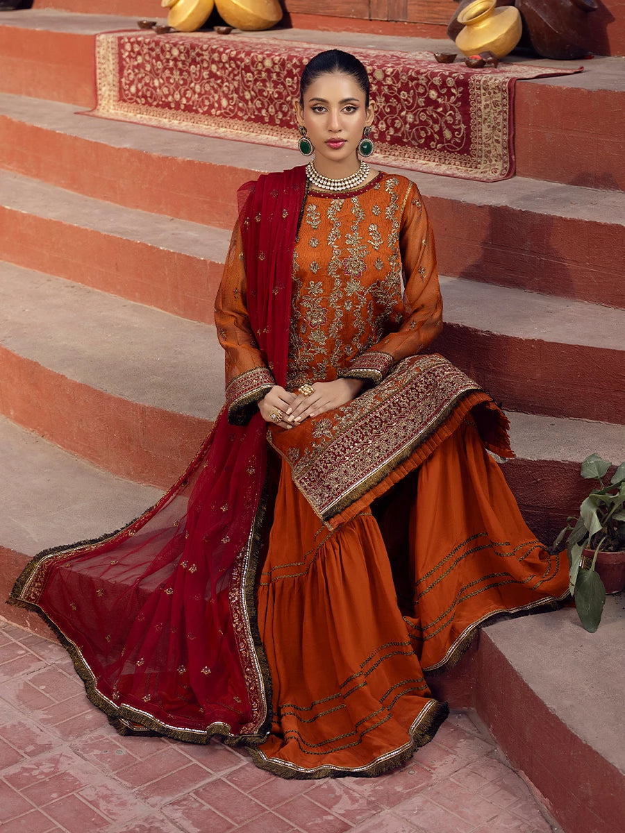 Salitex | Signature Festive Chiffon | SUNW6JI019UT XL Rust Khaddi Net