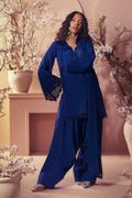 Annus Abrar | Eid Elemental Festive | Jaleh XS Cobalt Blue Cotton Net