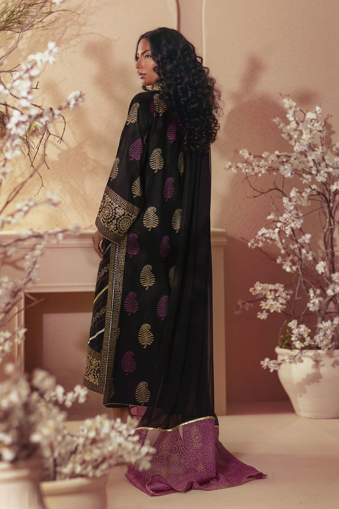 Annus Abrar | Eid Elemental Festive | Anara XS Black Cotton Net