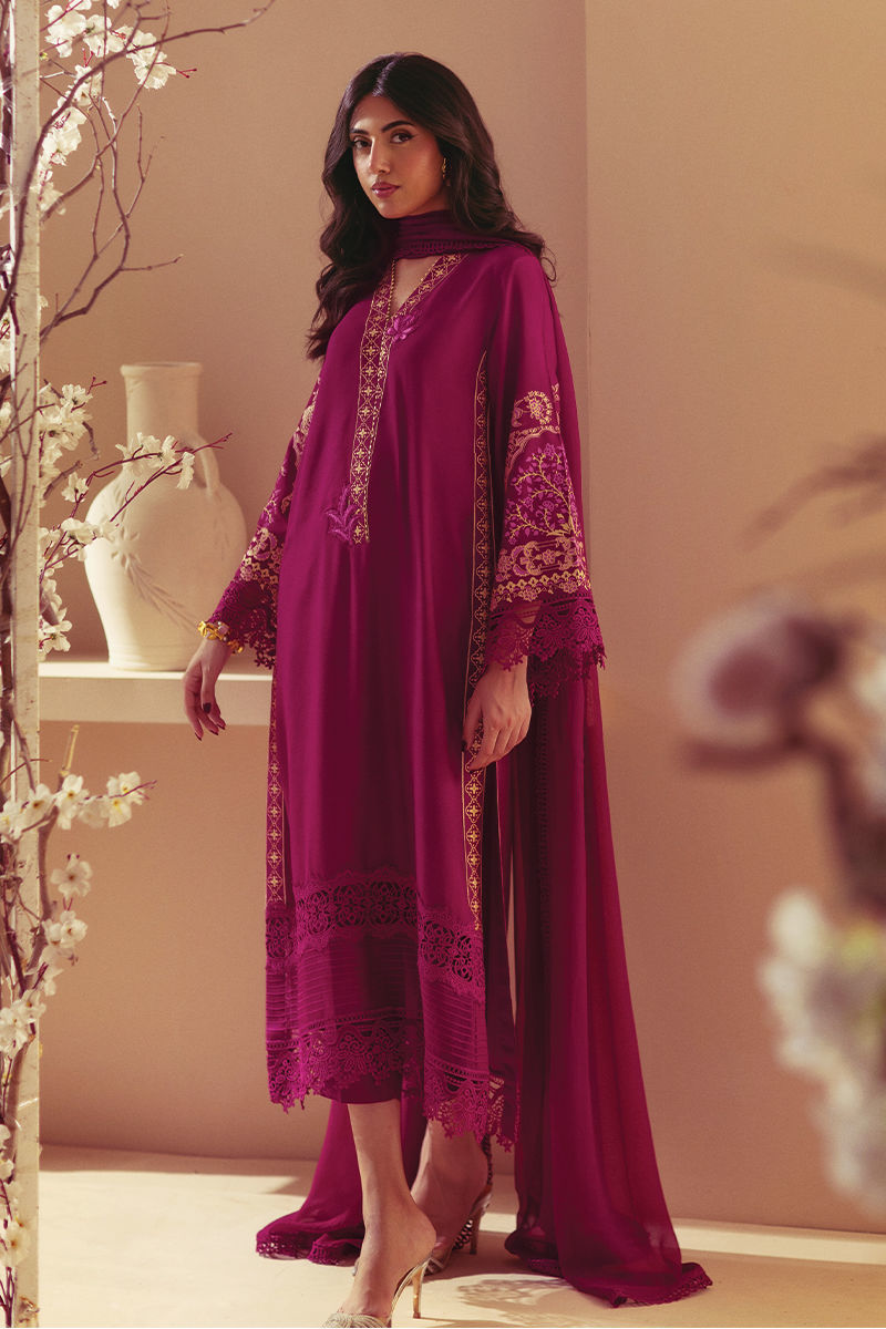 Annus Abrar | Eid Elemental Festive | Mersana XS Magenta Cotton Net