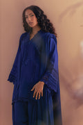 Annus Abrar | Eid Elemental Festive | Jaleh S Cobalt Blue Cotton Net