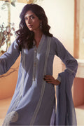 Annus Abrar | Eid Elemental Festive | Cyrene L Pastel Blue Cotton Net