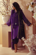 Annus Abrar | Eid Elemental Festive | Elaheh M Deep Purple Cotton Net
