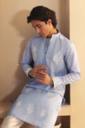 Annus Abrar | Eid Elemental Festive | Ramin L Light Blue Cotton Net