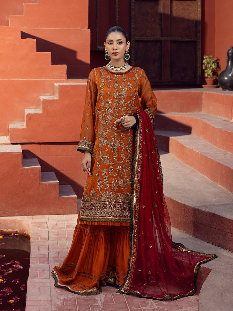 Salitex | Signature Festive Chiffon | SUNW6JI019UT M Rust Khaddi Net