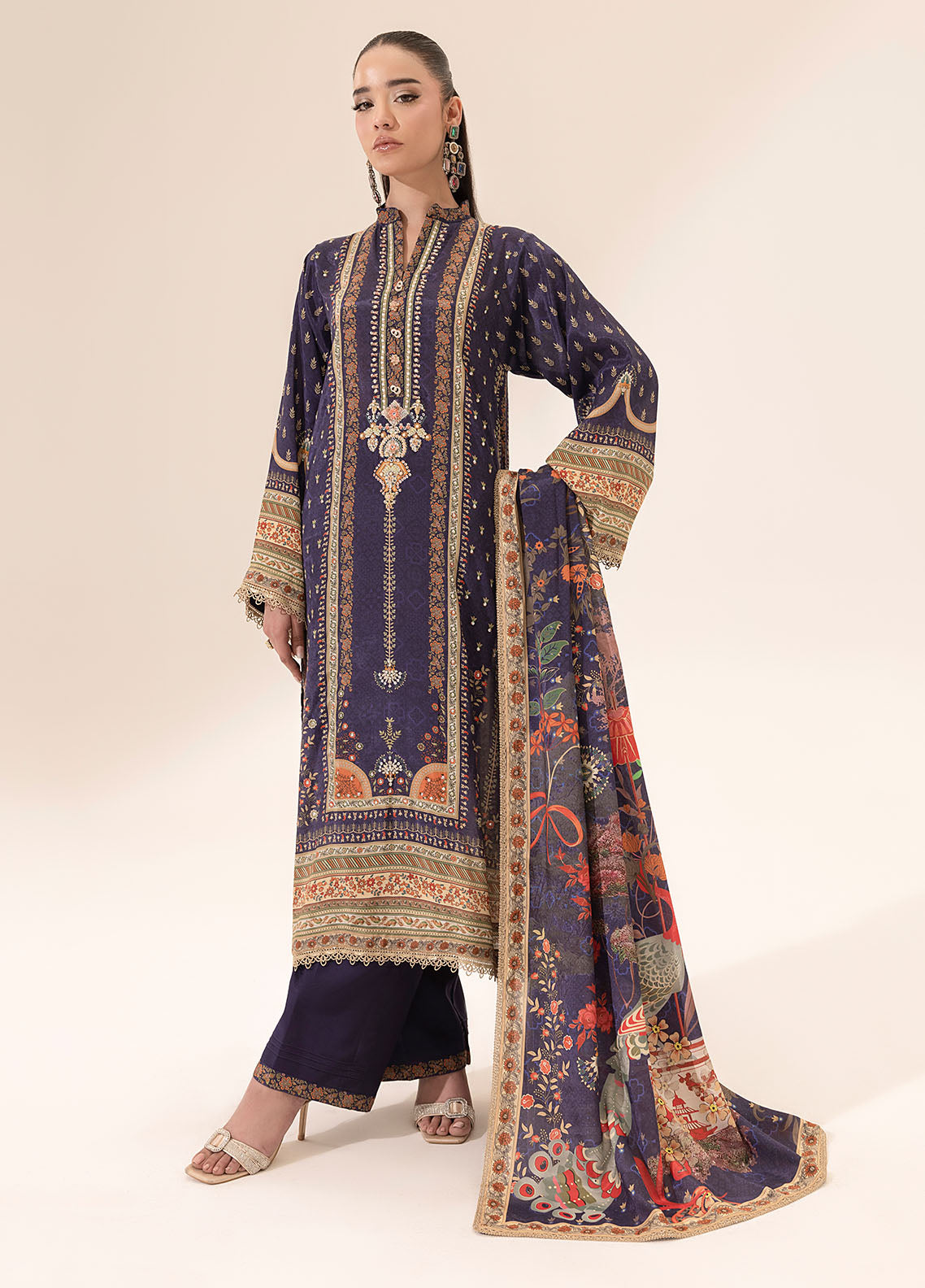 Sahane | Suay Silk Handwork Edit | CT-15006 ETHER - SUAY XL Plum Silk