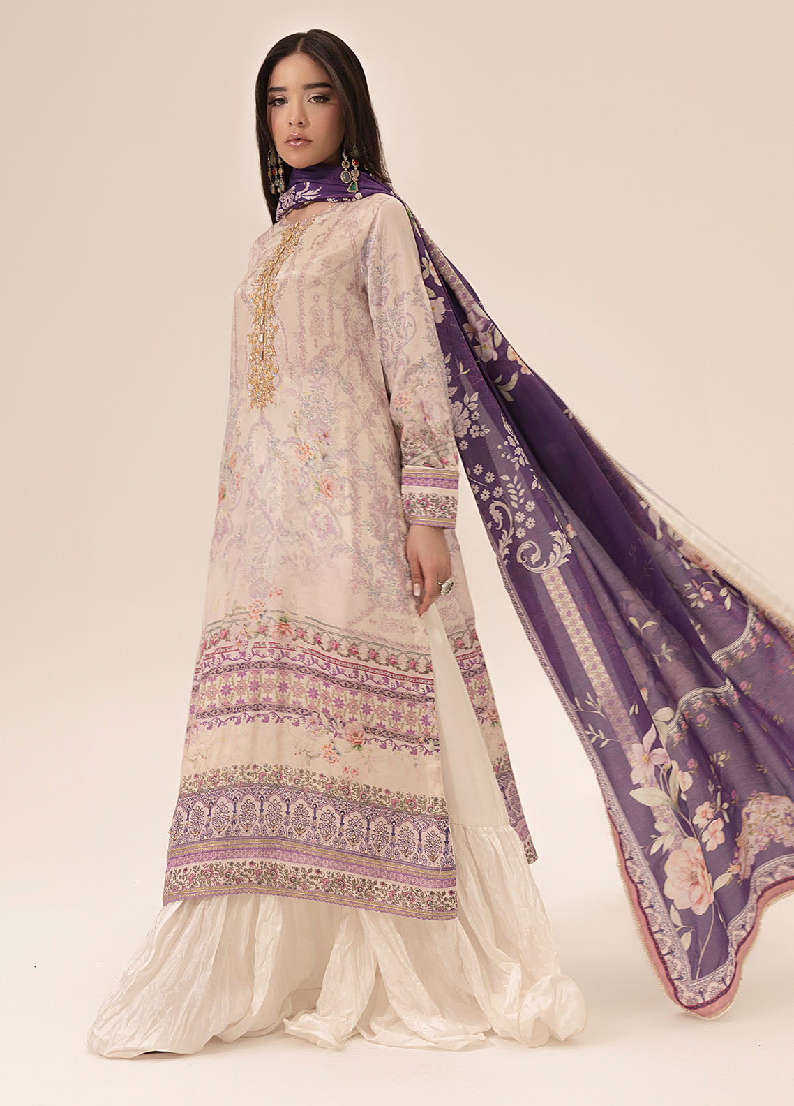 Sahane | Suay Silk Handwork Edit | CT-15003 KAIA - SUAY XL Beige Silk