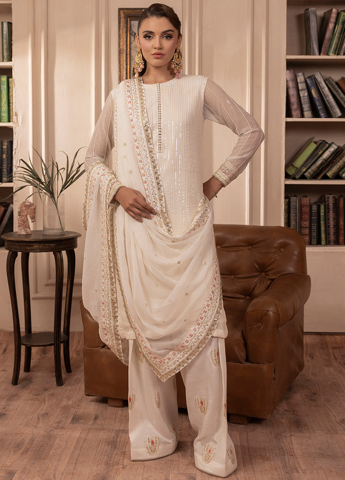 Sahane | Elyssa Festive Chiffon | CT-19005 Perle - ELYSSA XS Off White Chiffon