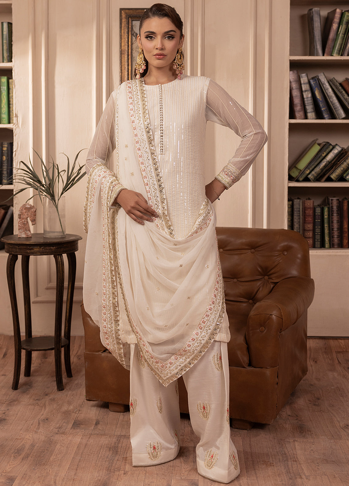Sahane | Elyssa Festive Chiffon | CT-19005 Perle - ELYSSA XS Off White Chiffon