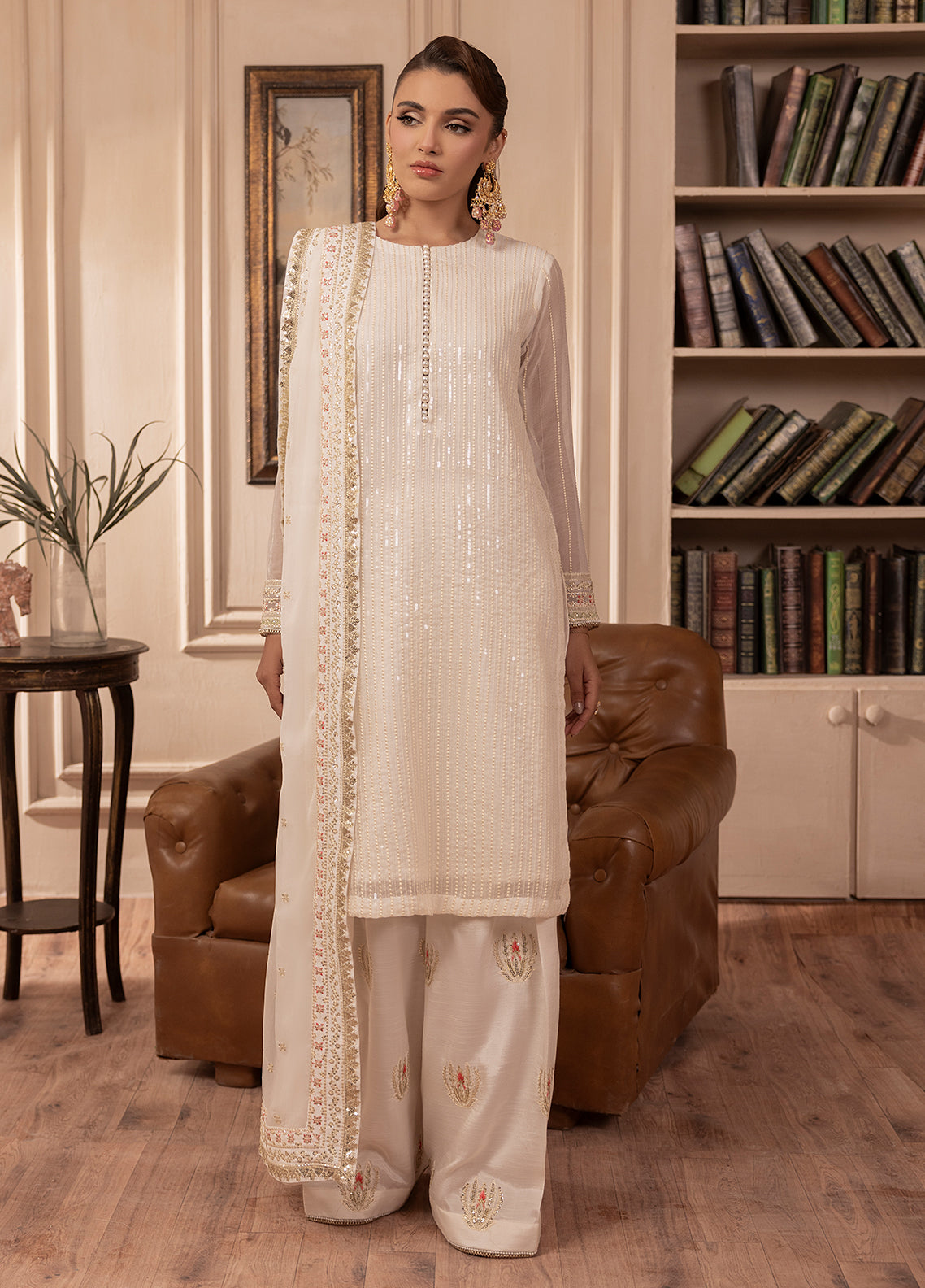 Sahane | Elyssa Festive Chiffon | CT-19005 Perle - ELYSSA Custom Size Off White Chiffon
