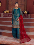 Salitex | Signature Festive Chiffon | SUNW6JI021UT M Teal Green Khaddi Net