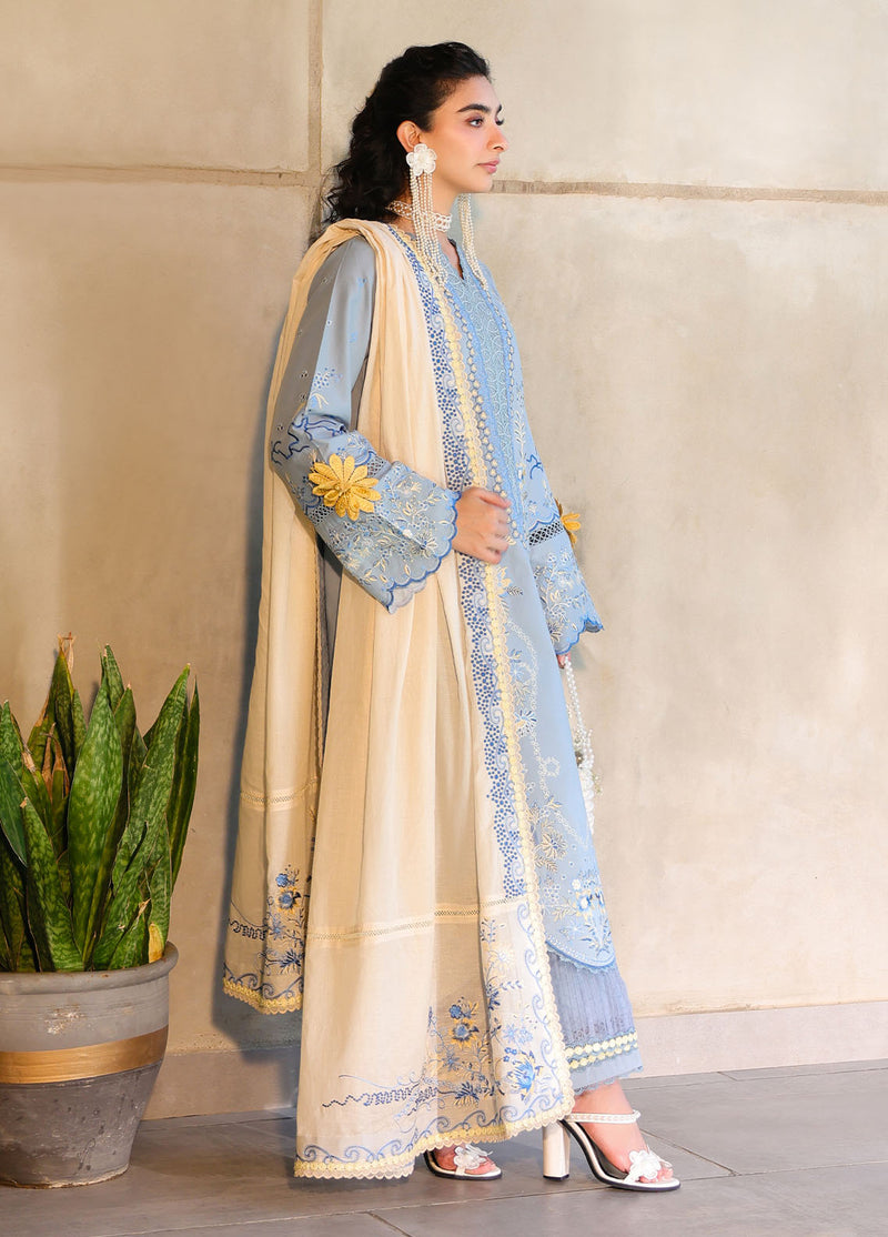 Sahane | In Laws in Lawn Eid Edit | CT-21007 Luna XS Light Gray Lawn