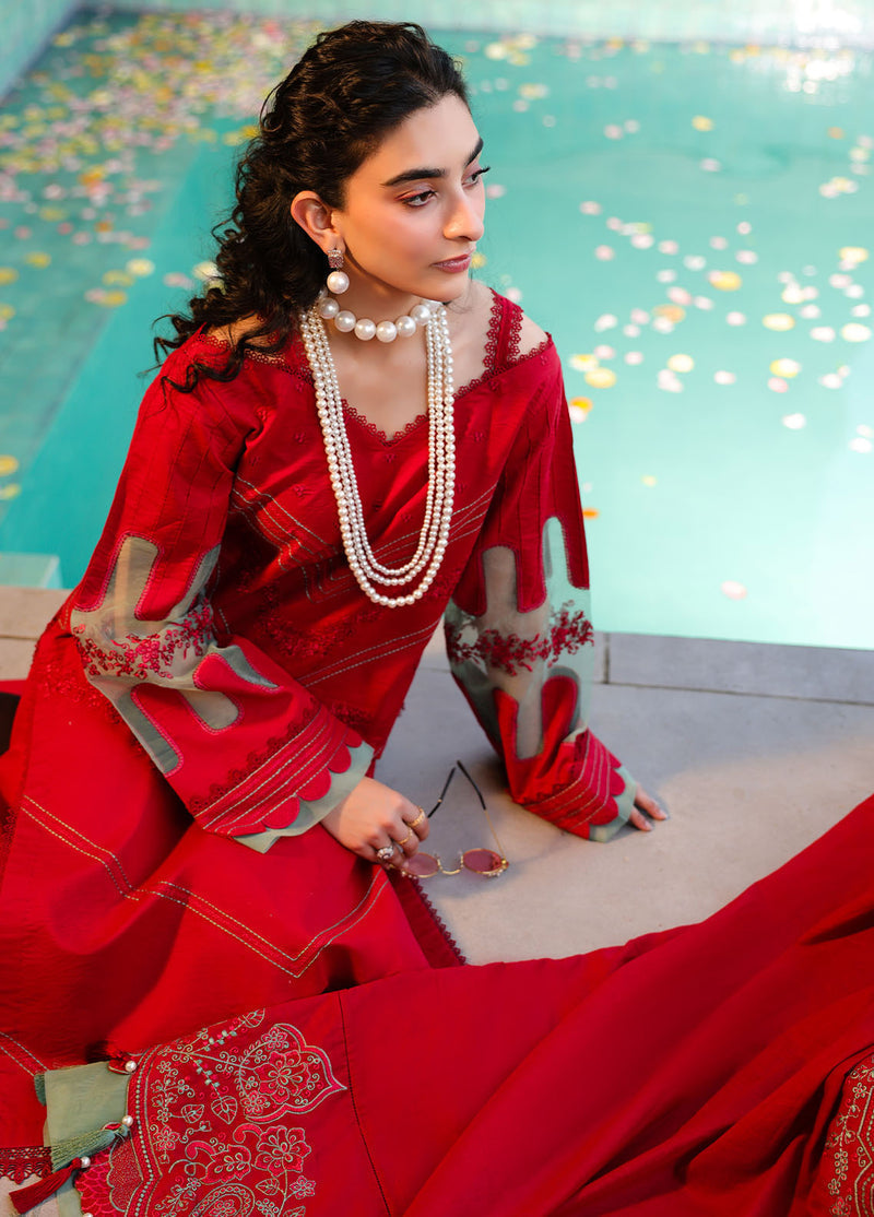 Sahane | In Laws in Lawn Eid Edit | CT-21008 Risate L Red Lawn
