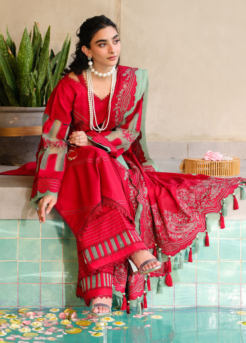 Sahane | In Laws in Lawn Eid Edit | CT-21008 Risate XL Red Lawn